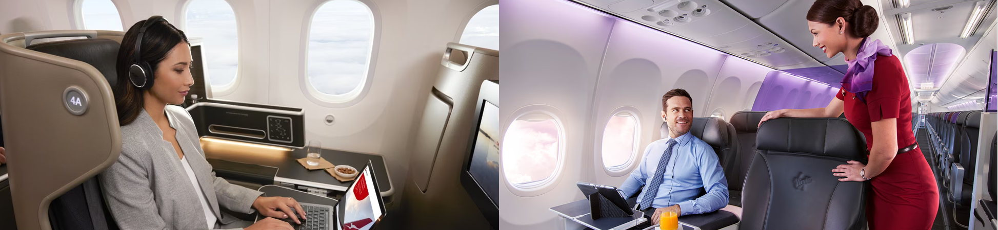 Full Width Page Banner QF VA Loyalty QF and VA business travel reward programs compared